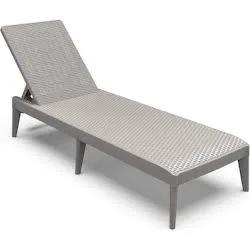 Lettino sdraio prendisole grigio effetto rattan da giardino Numana Toomax
