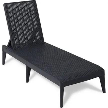 Lettino sdraio prendisole grigio effetto rattan da giardino Numana Toomax