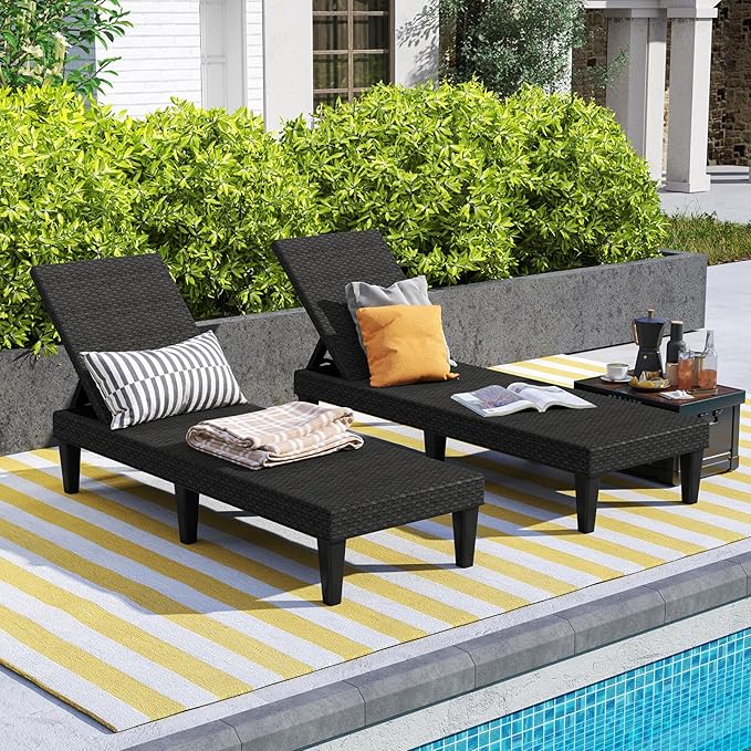 Lettino sdraio prendisole grigio effetto rattan da giardino Numana Toomax