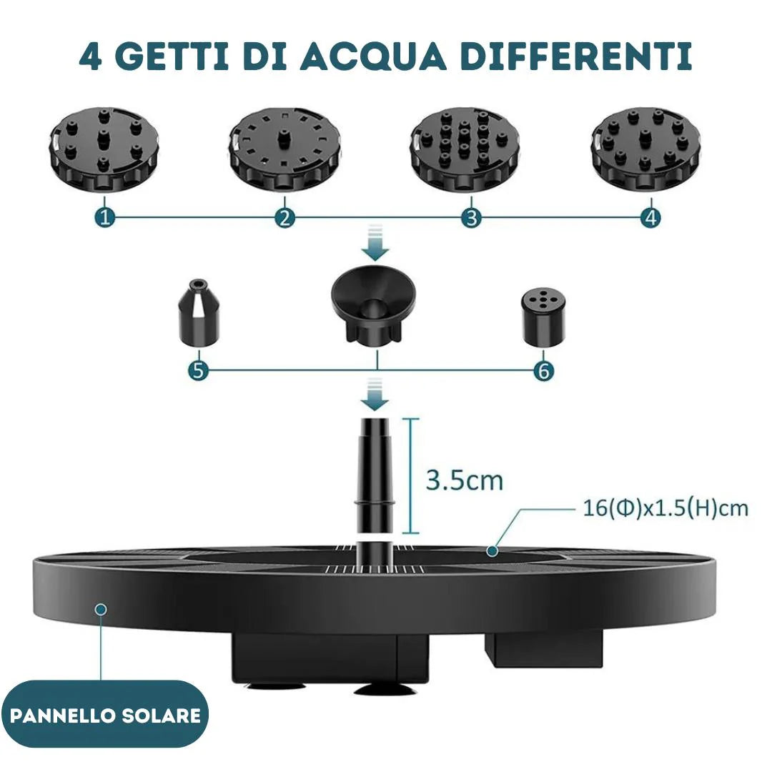 Fontana automatica con pannello solare