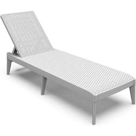 Lettino sdraio prendisole grigio effetto rattan da giardino Numana Toomax