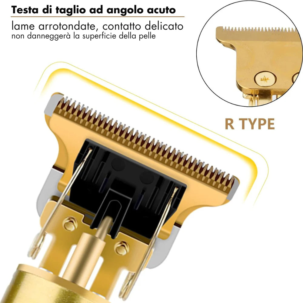 1 + 1 GRATIS Rasoio Elettrico Barbiere Professionale, A Batteria Ricaricabile